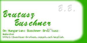 brutusz buschner business card